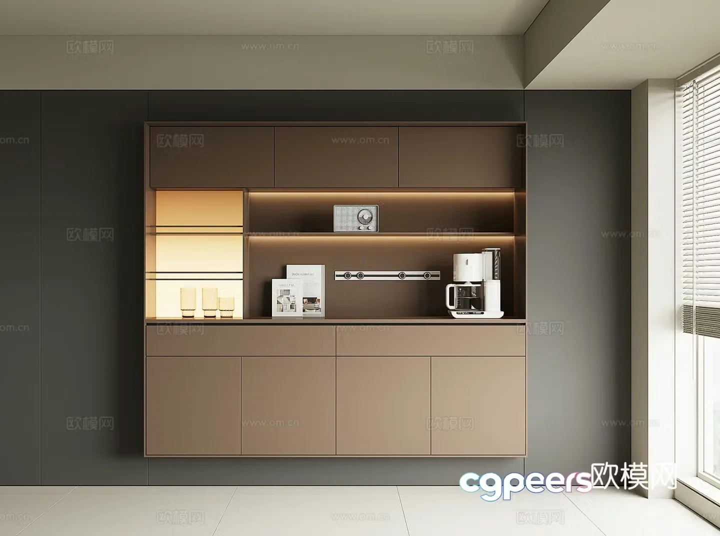Modern wine cabinet sideboard 3D model