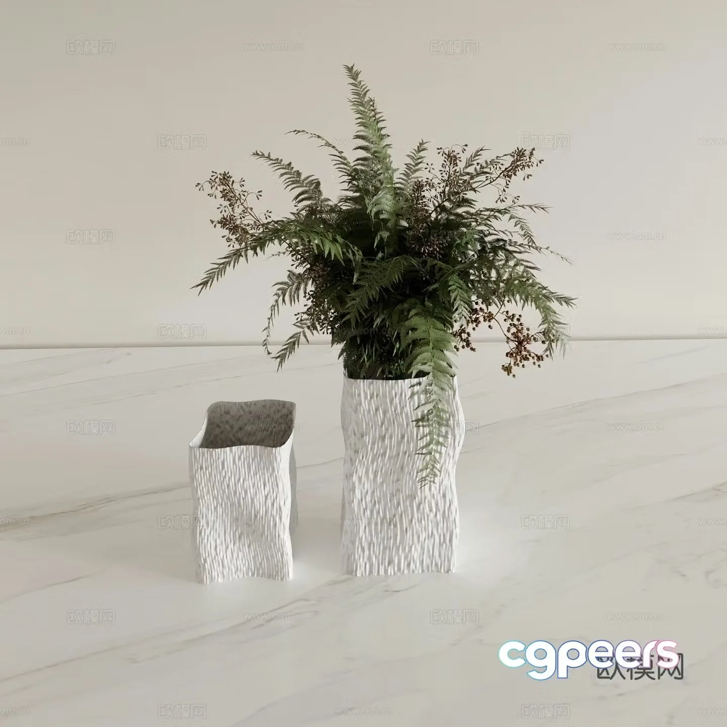 Vase Flower Art Flower Arrangement Green Plant Bonsai Pot Plant Indoor Green Plant Plant Ornament 3D Model