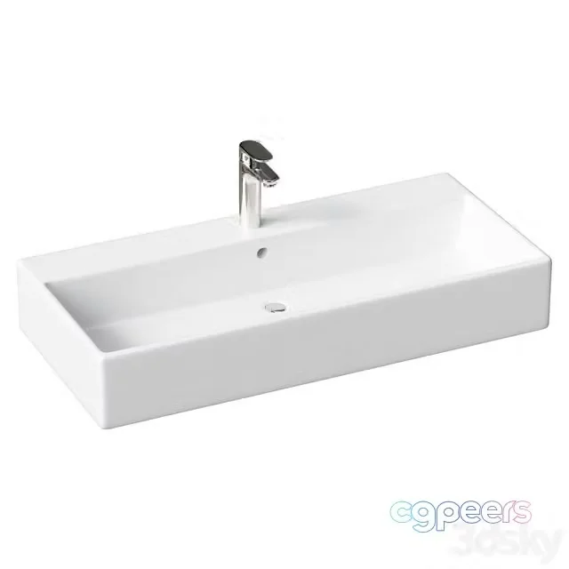 3ds Max Free – Surface hung washbasin Duravit Vero 0454100044