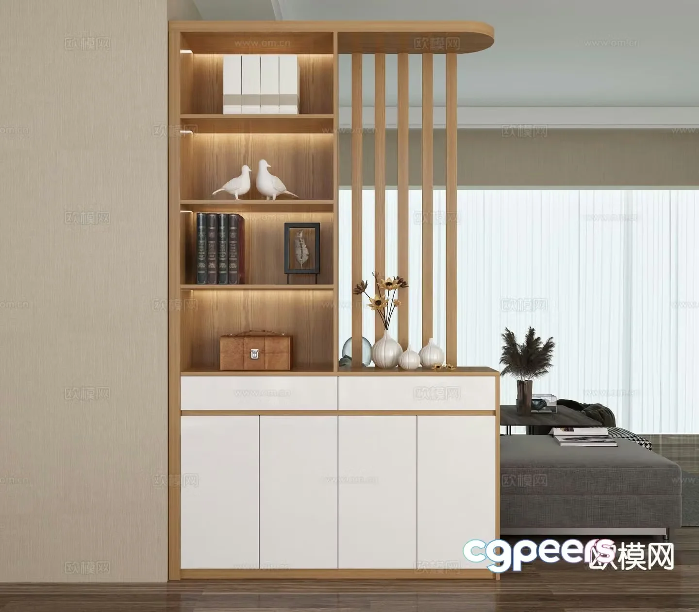 Modern entrance cabinet high cabinet hall cabinet 3D model