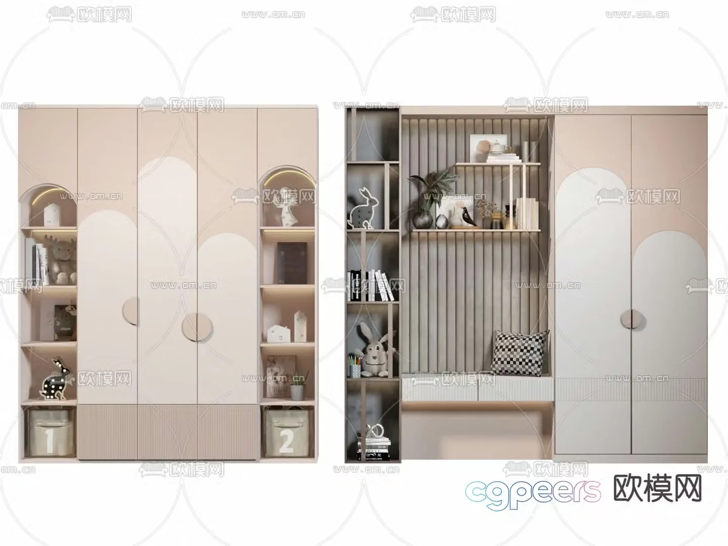 Modern children’s wardrobe 3d model