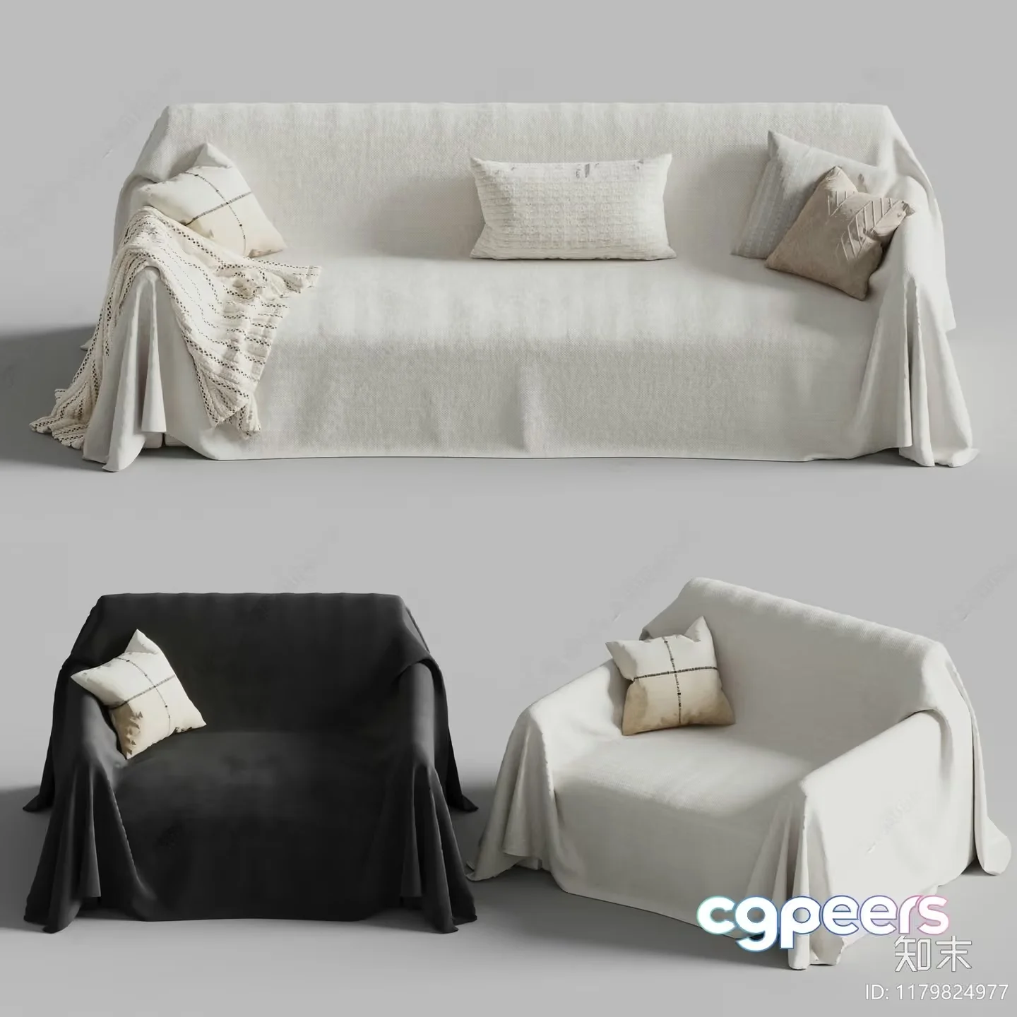 Cozy Furniture Set 3D Model – 10009 – VRAY Render