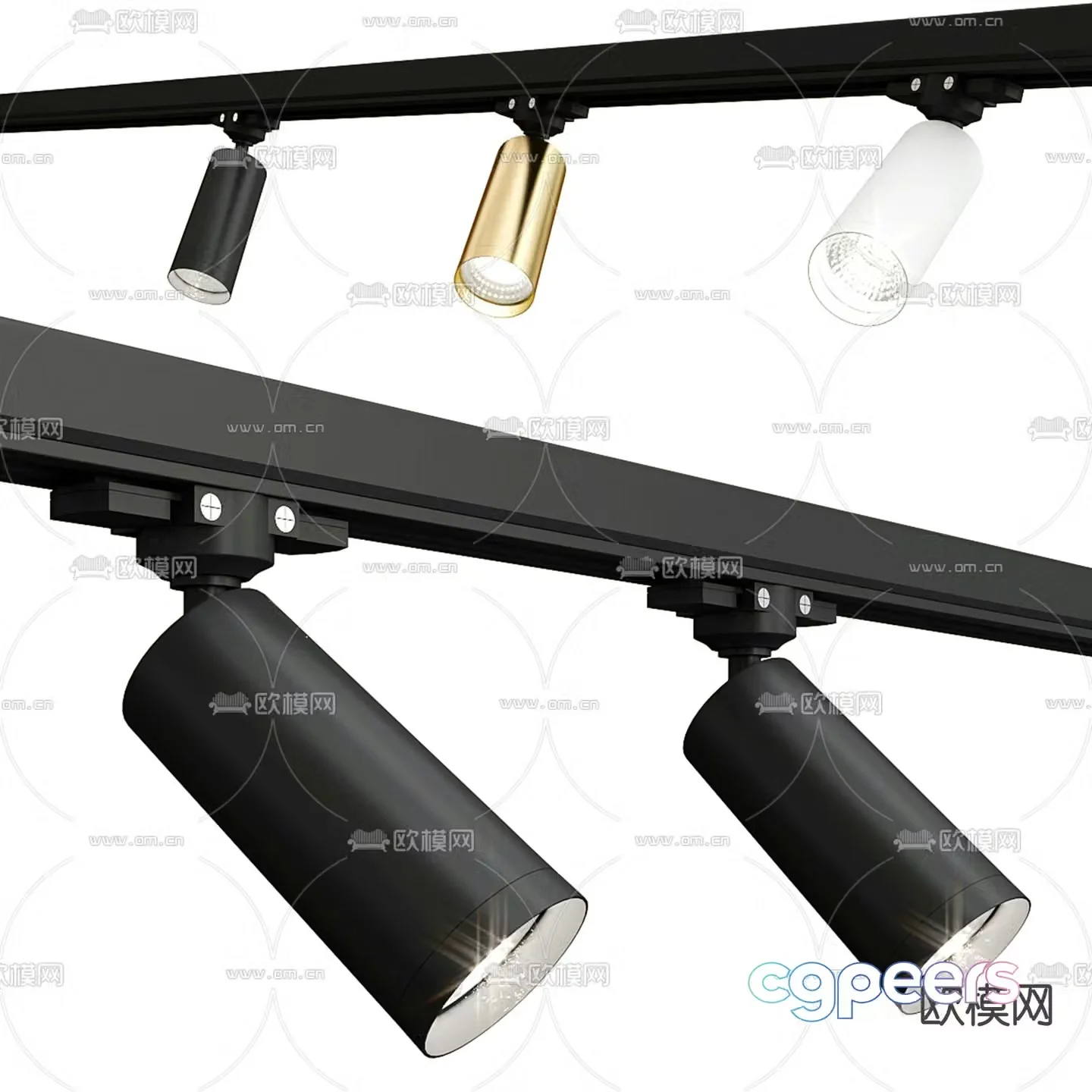 Surface mounted downlight spotlight track light 3d model