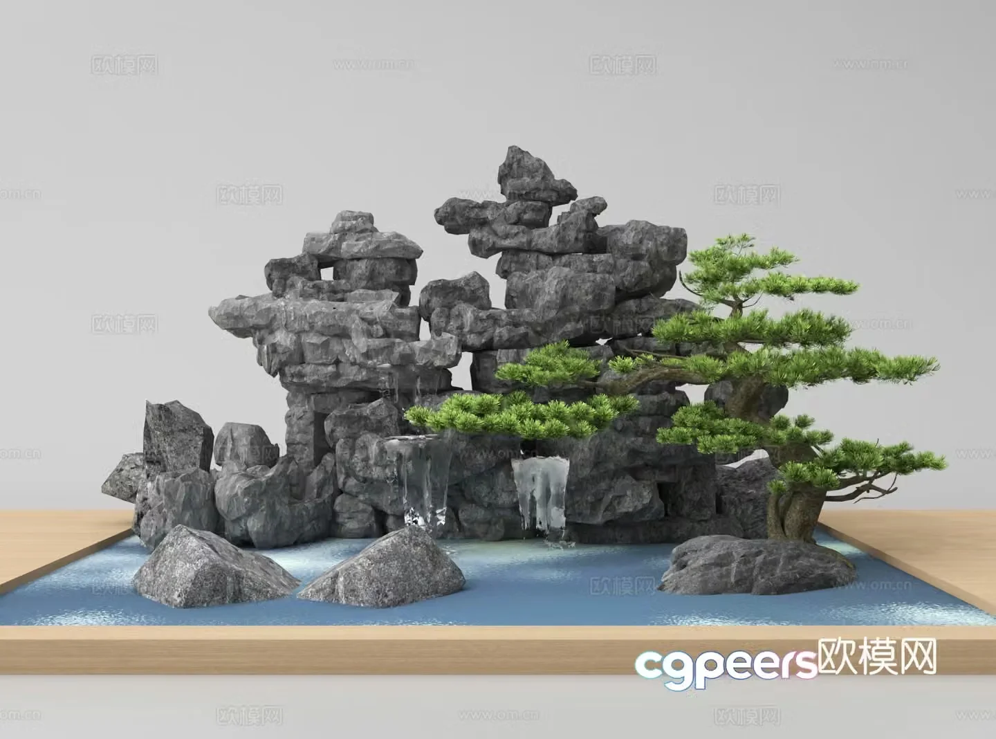 Garden landscape stone landscaping landscape sketch rockery stone landscape 3d model