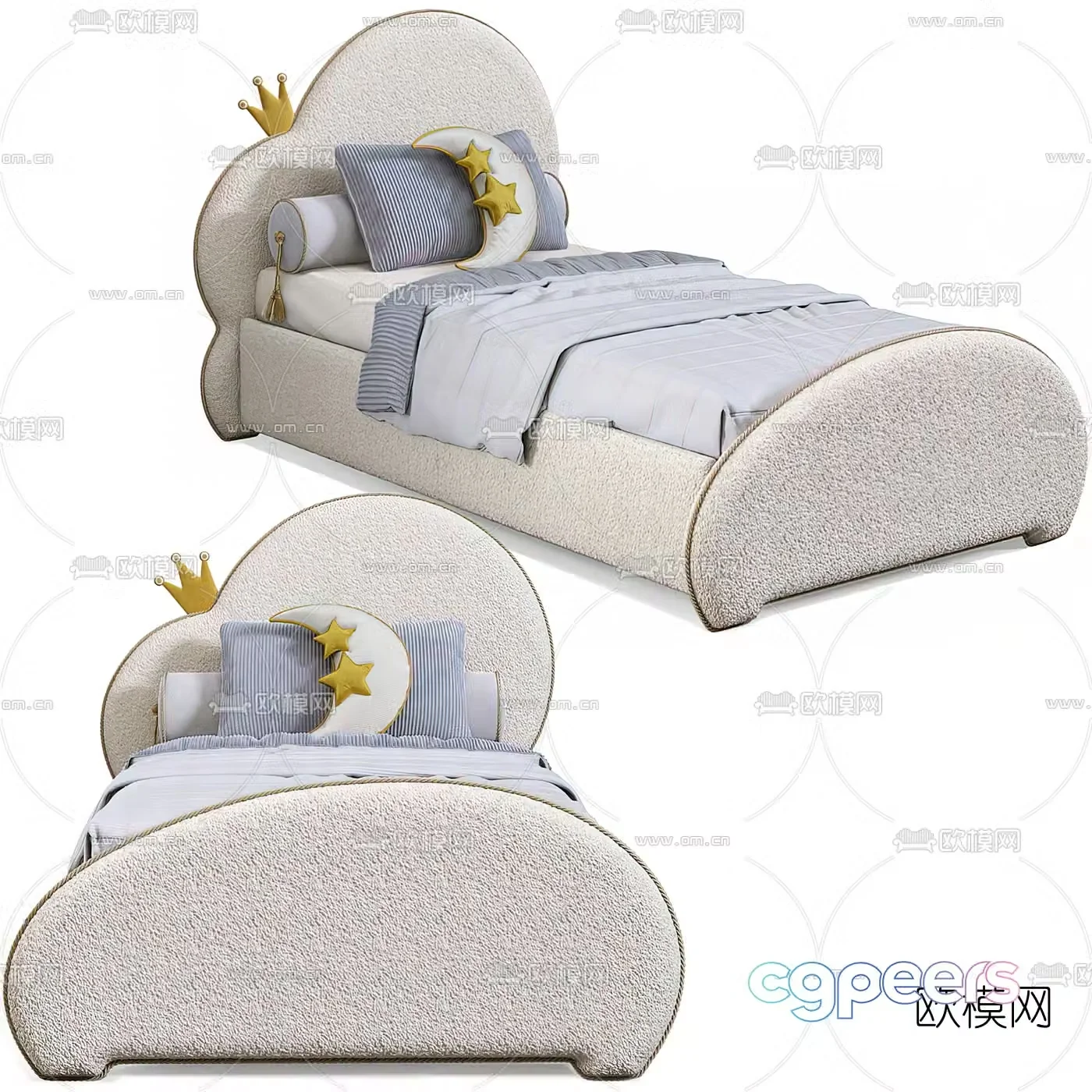 Modern children’s single bed 3d model