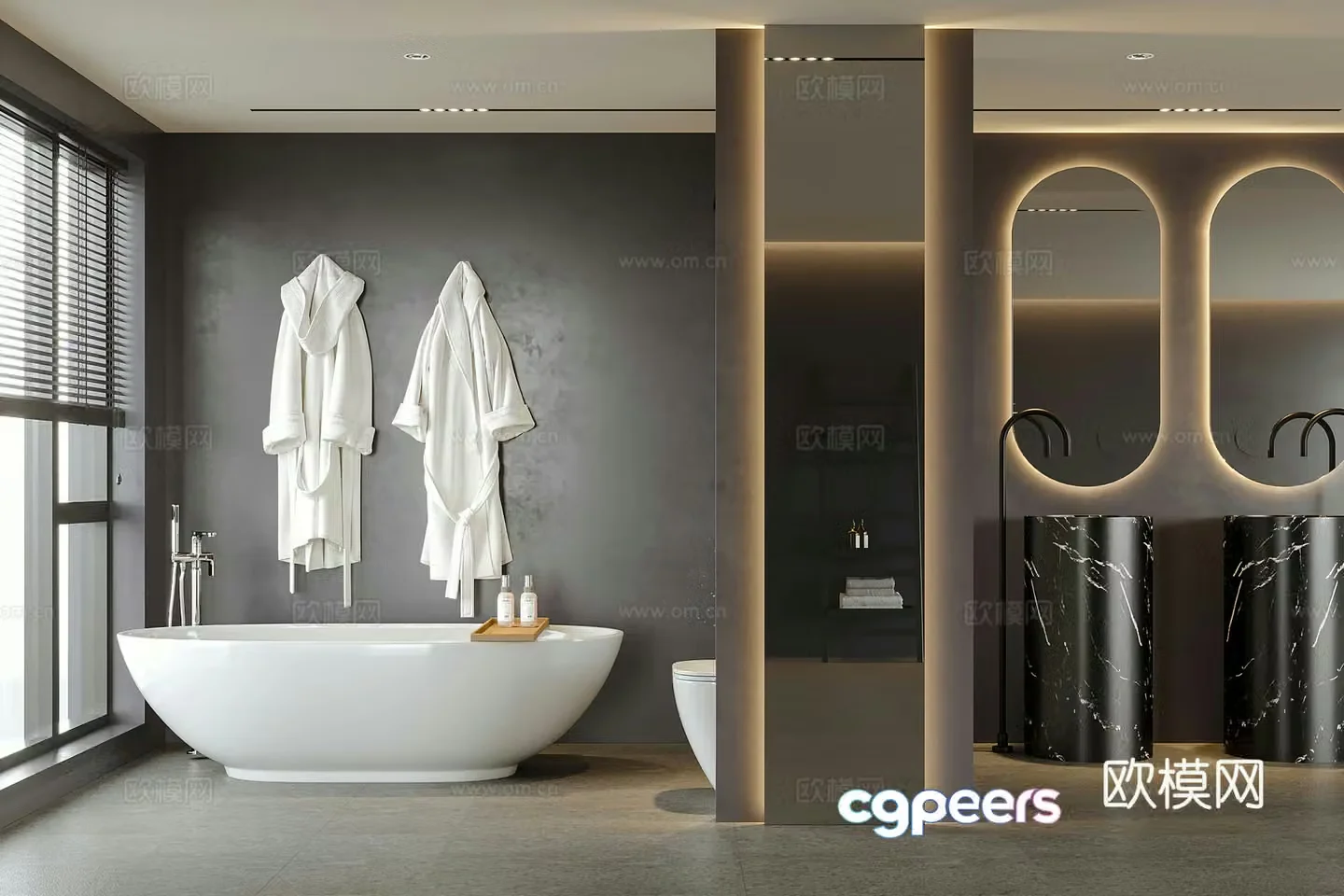 Modern hotel bathroom 3d model