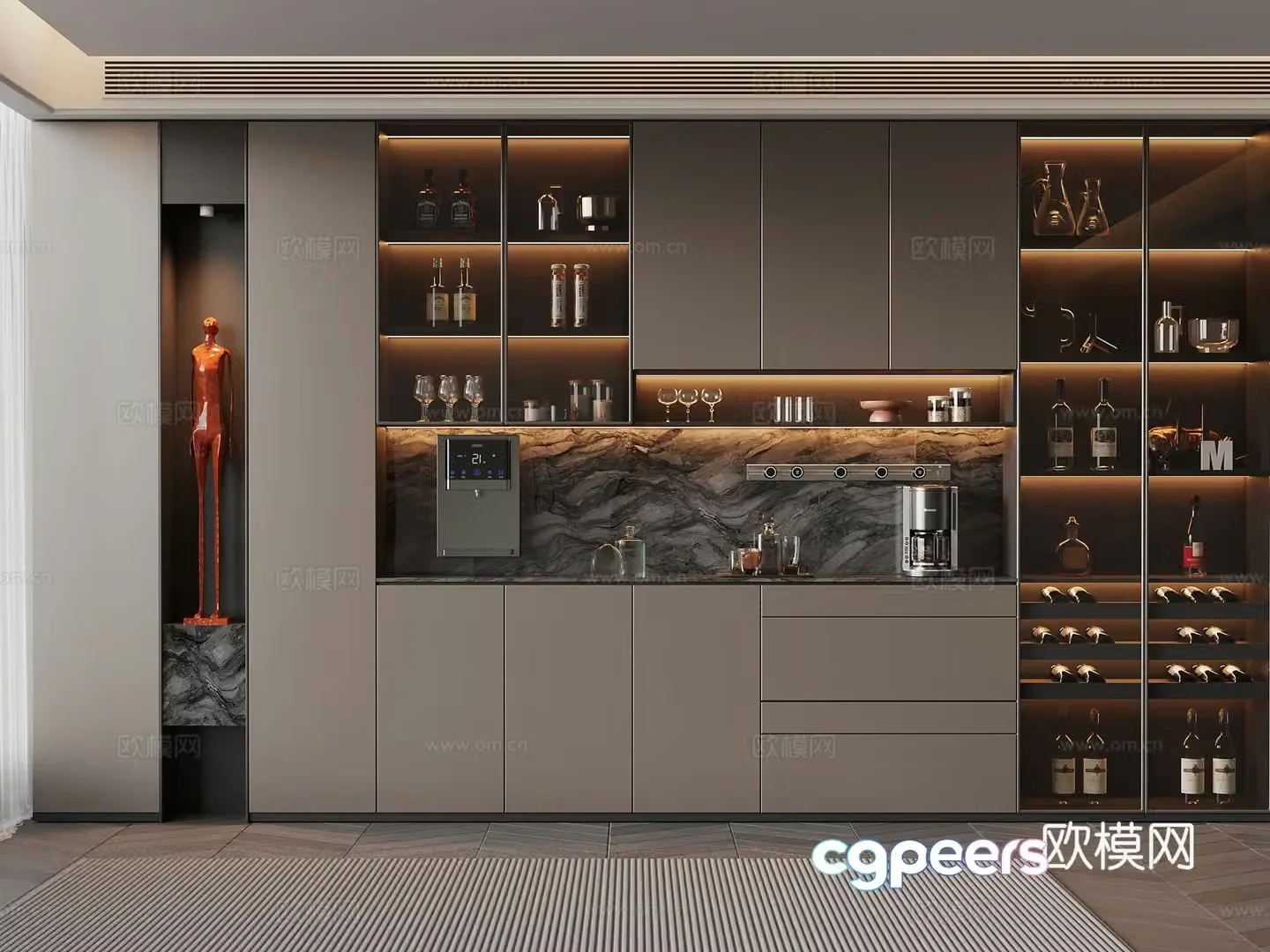 Italian wine cabinet 3D model