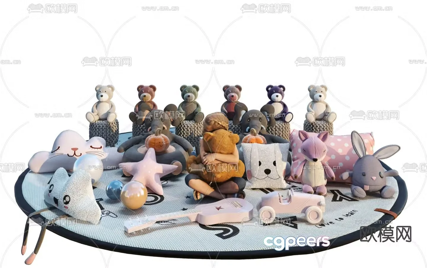 Modern children’s plush toy 3d model