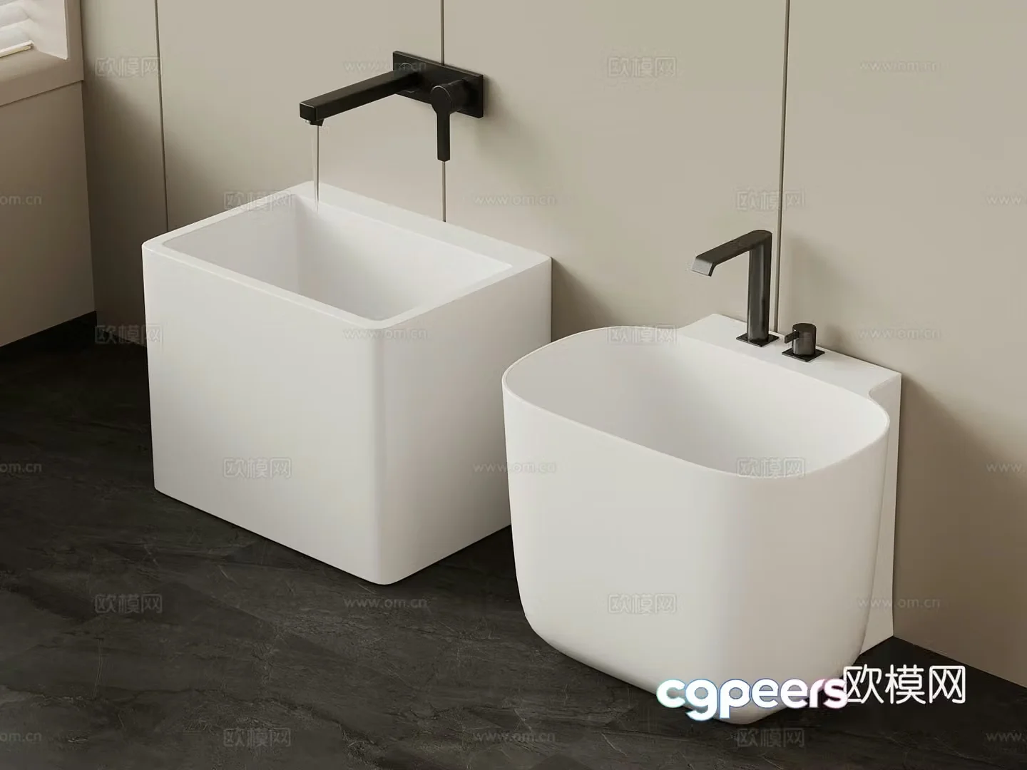 Modern mop pool 3d model