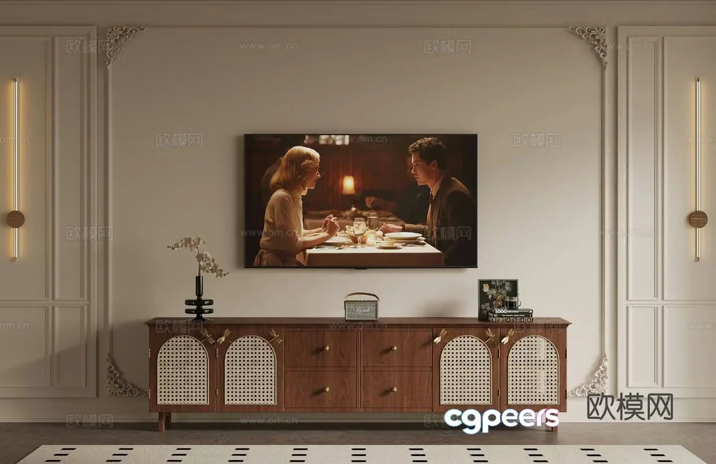 TV cabinet French TV cabinet 3d model