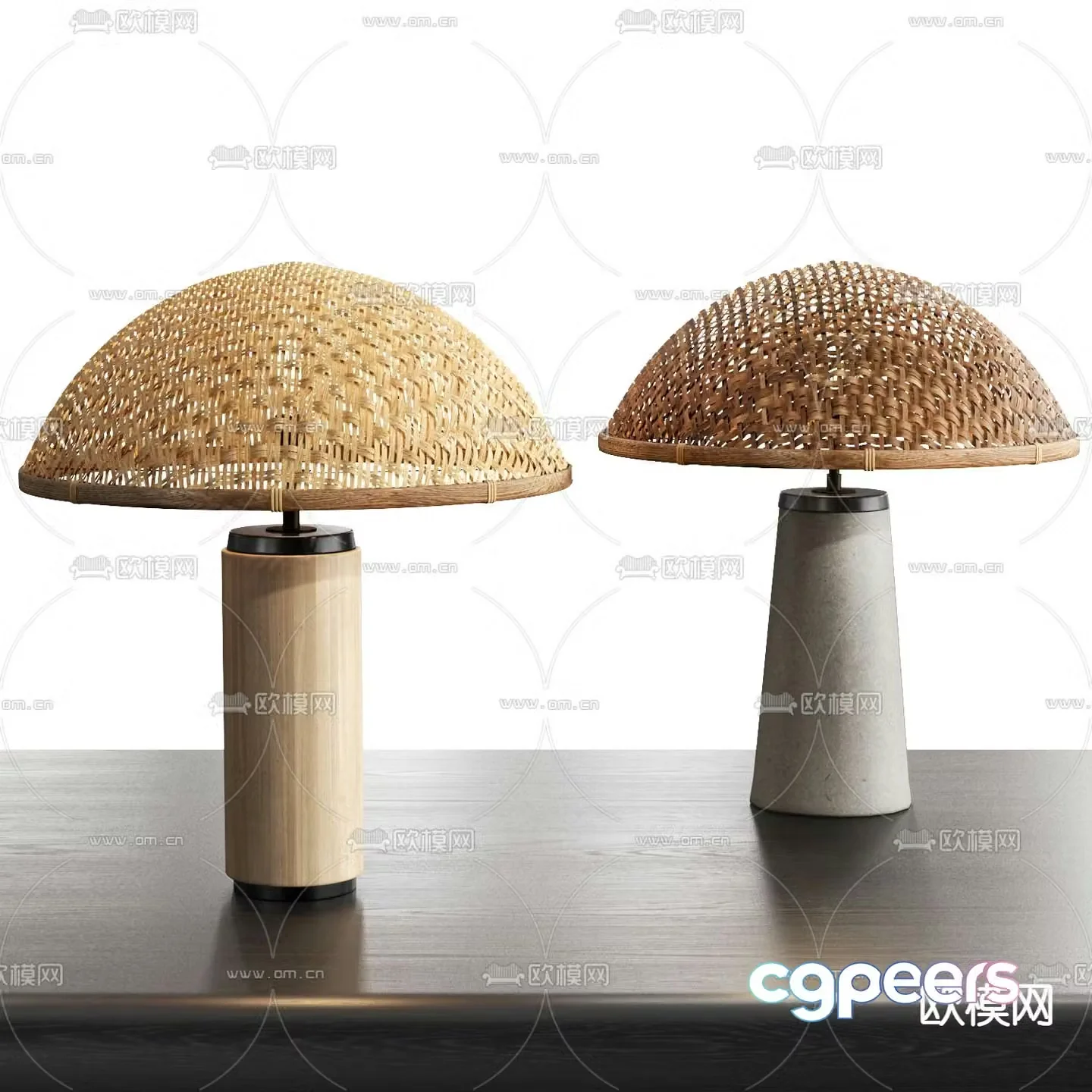 FLOS rattan table lamp 3d model
