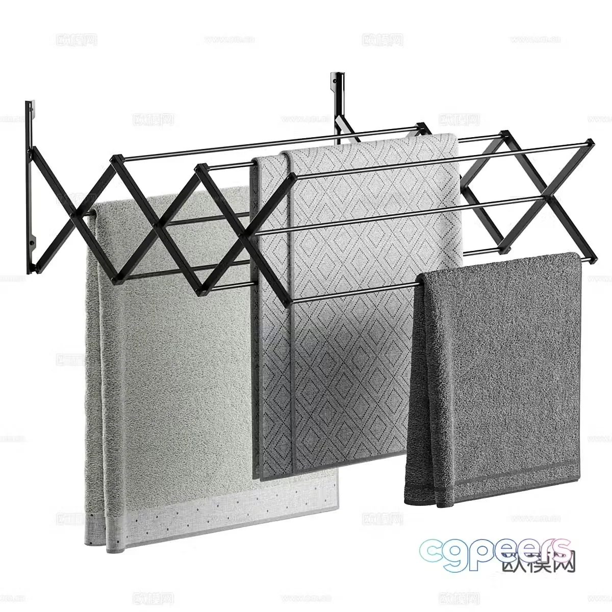 Modern telescope towel rack 3D model