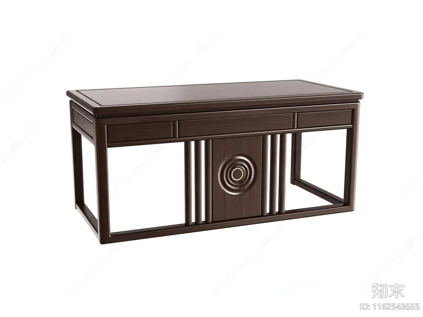 A Dark Brown Wooden Table 3D Model – 7839 – VRAY Render