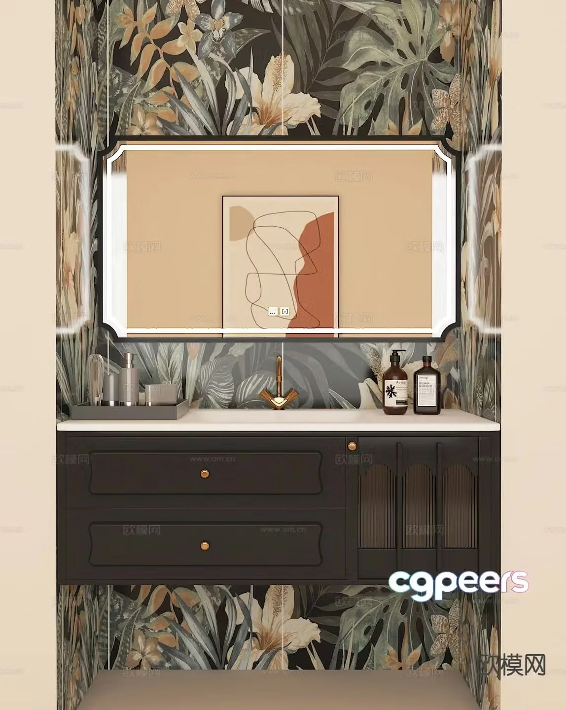 French toilet cabinet 3d model