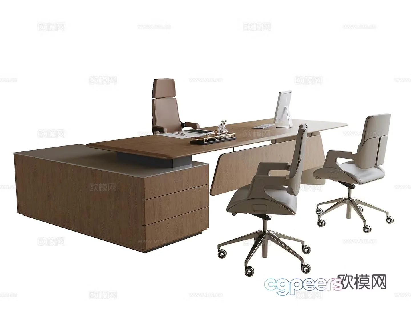 Modern boss office desk chair chair desk chair office chair 3d model