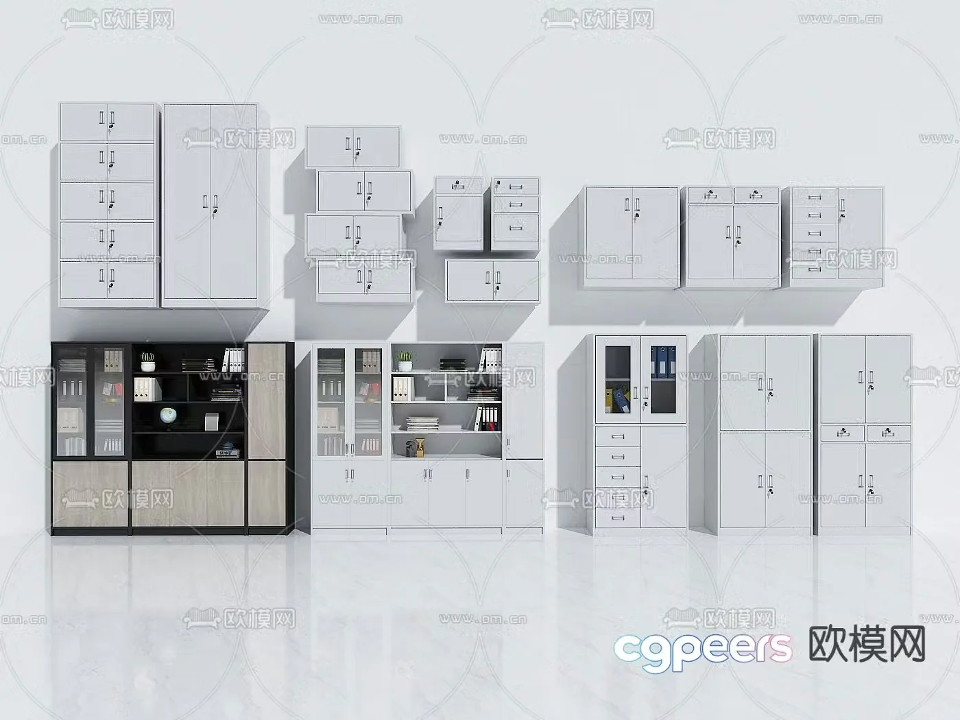 Modern company filing cabinet filing cabinet 3d model