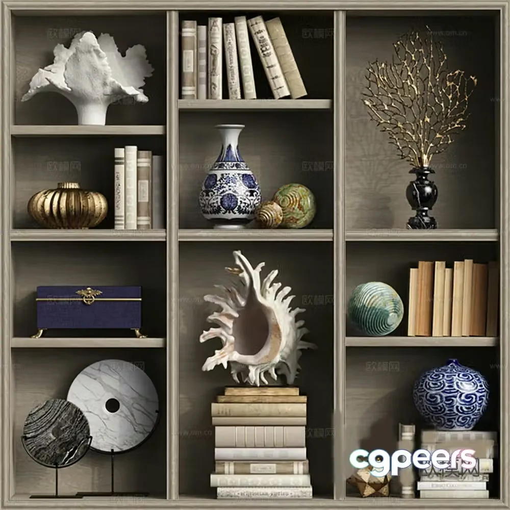 Cabinet Bookcase Solid Wood Cabinet Finished Cabinet Display Cabinet 3D Model