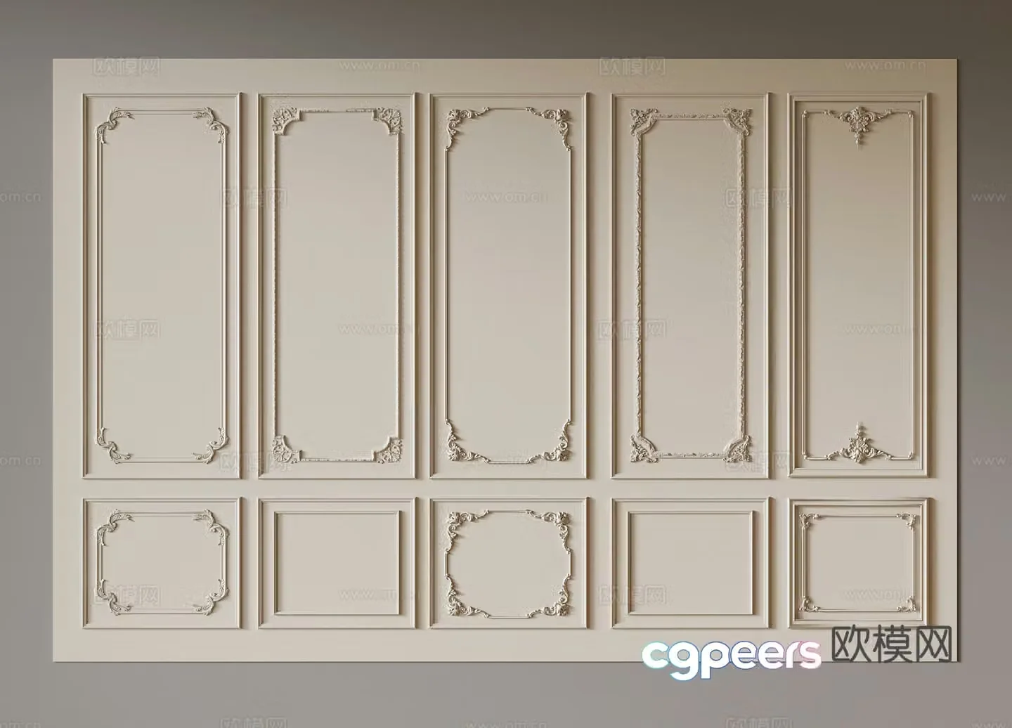 French wall panel line 3d model