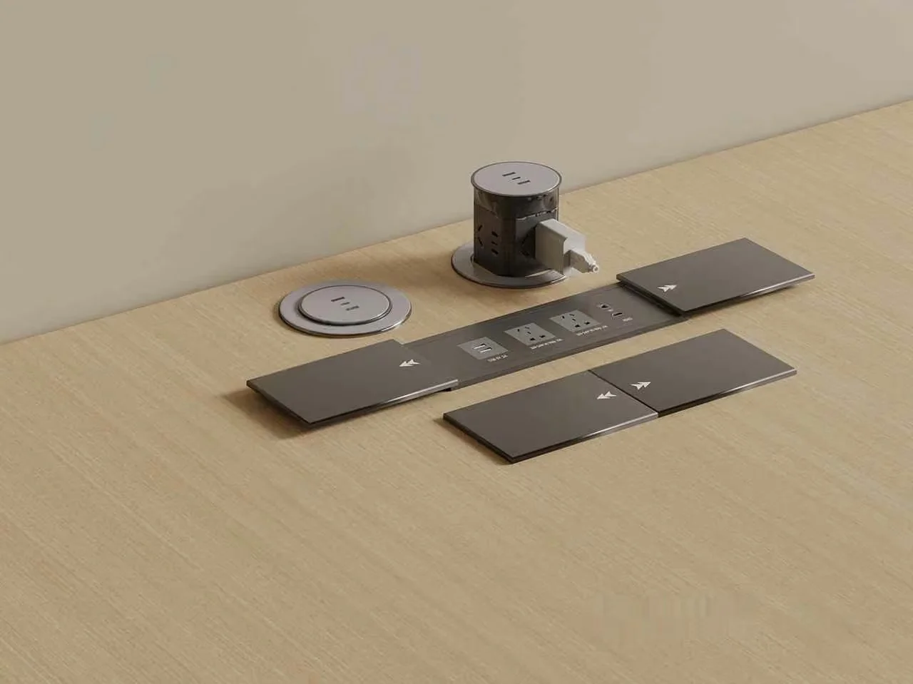 Modern Gray Outlet Strip 3D Model – 9407 – VRAY Render