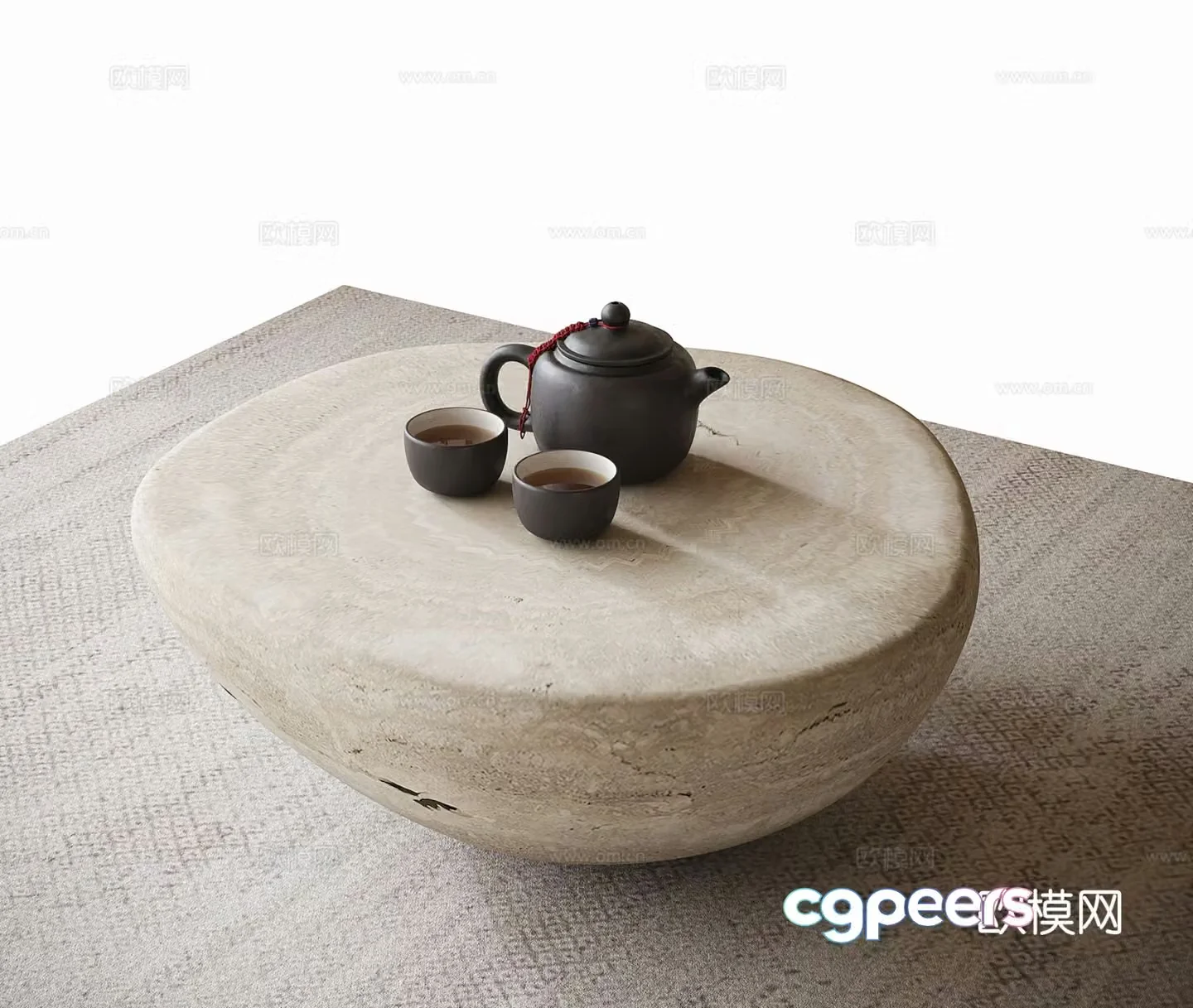 Wabi Sabi coffee table stone coffee table 3d model