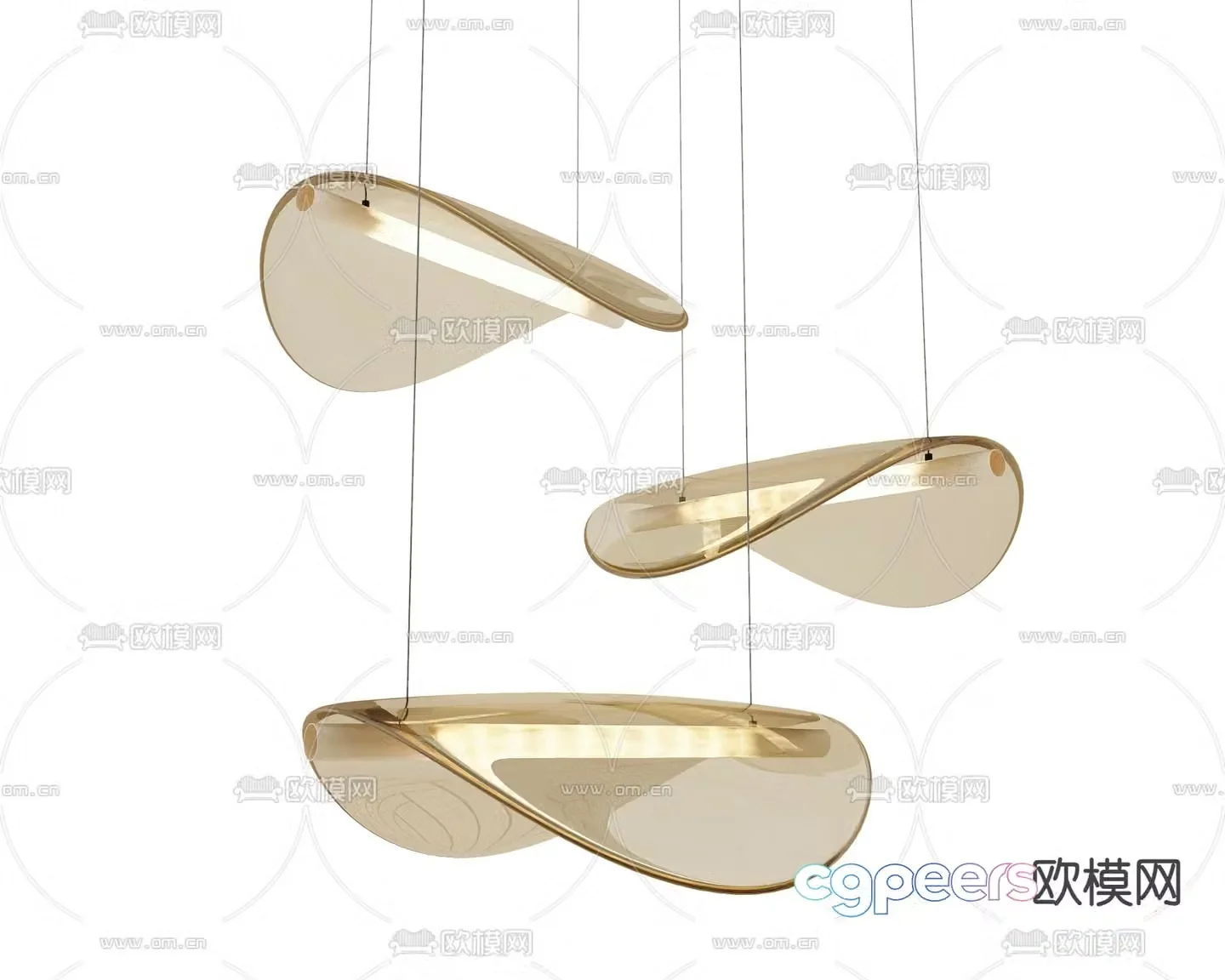 Glass Chandelier Circle Chandelier 3D Model