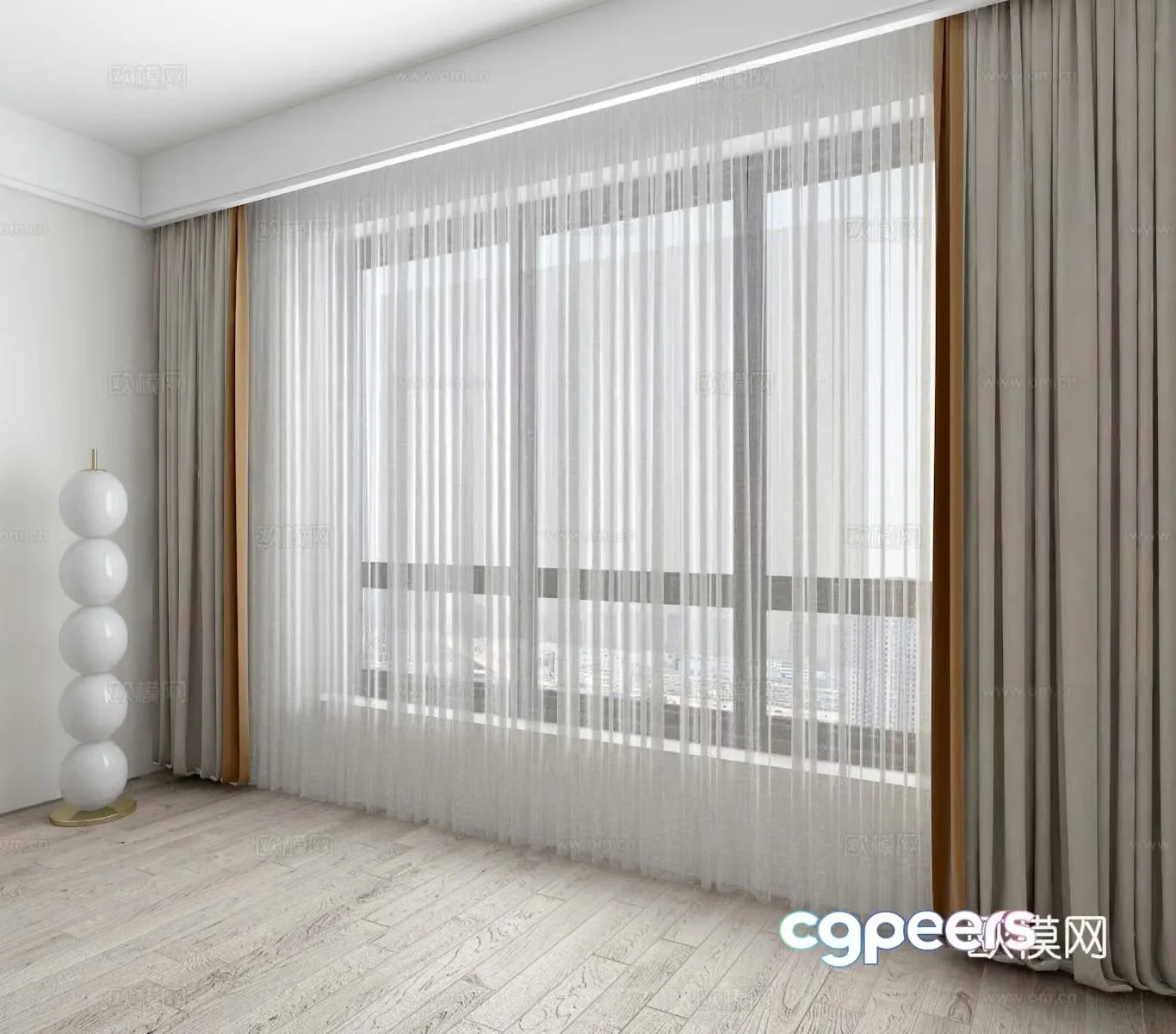 Modern curtain screen 3d model