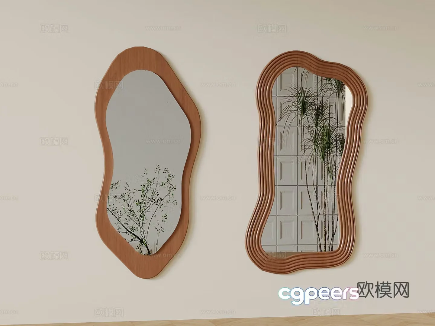 Middle-aged full-body mirror dress changing mirror 3D model