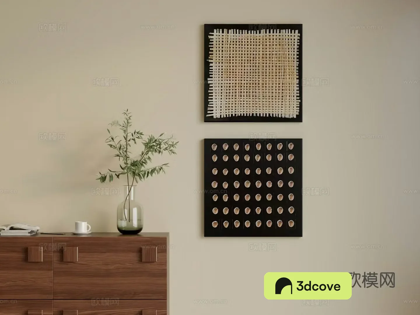 Wasabi wind square hanging painting 3d model