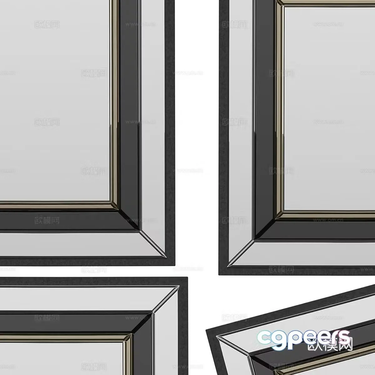 Modern minimalist mirror mirror decorative mirror 3d model