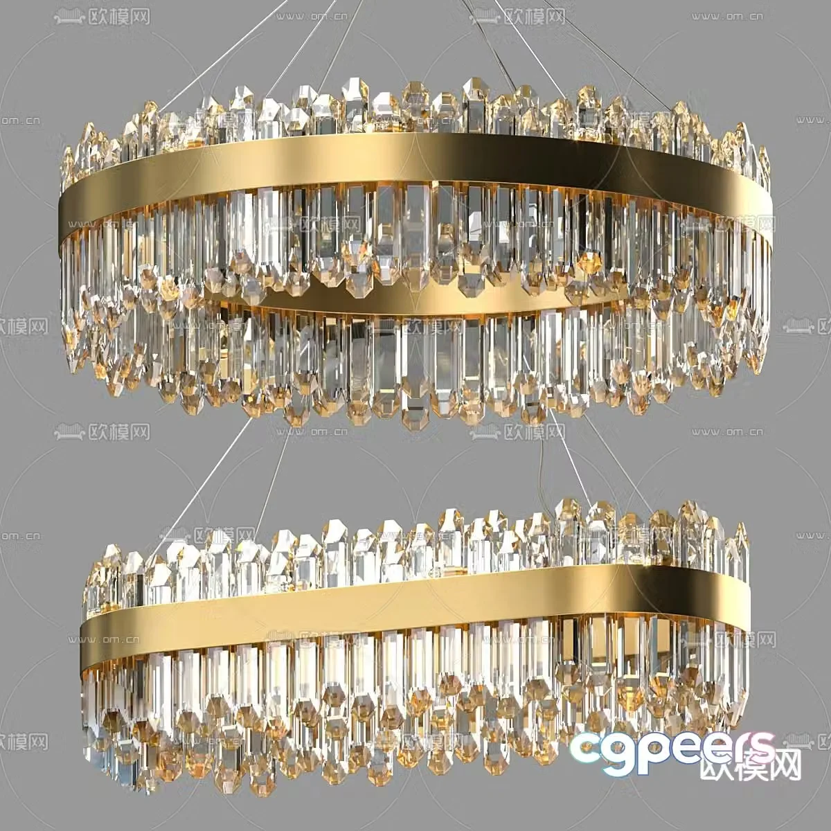 Light luxury chandeliers crystal chandeliers 3D model