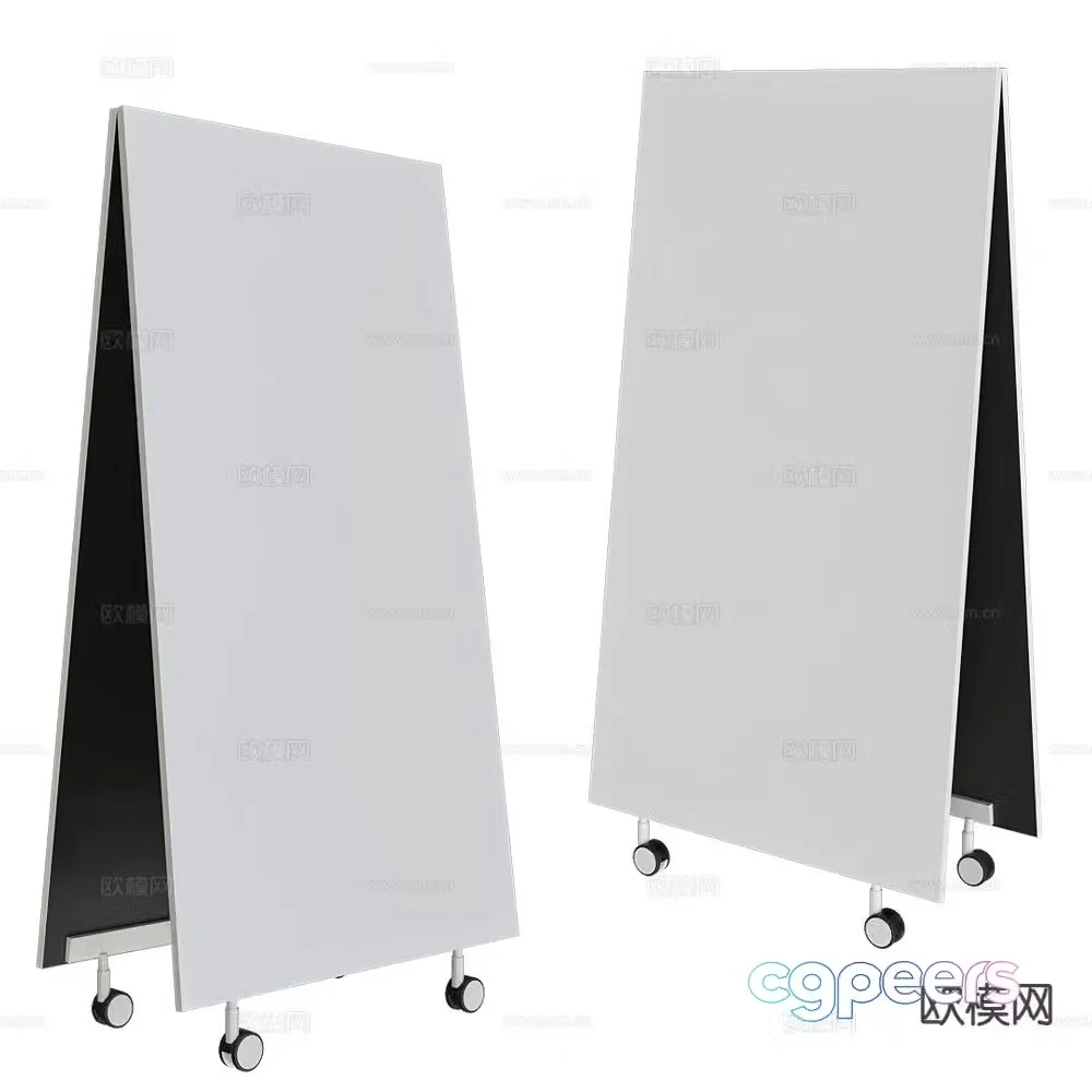Schiavello drawing board display board mobile whiteboard 3d model