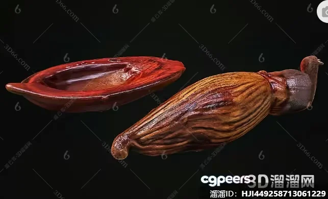 A 3D Rendering Of A Brown Elongated Object 3D Model – 12937 – VRAY Render