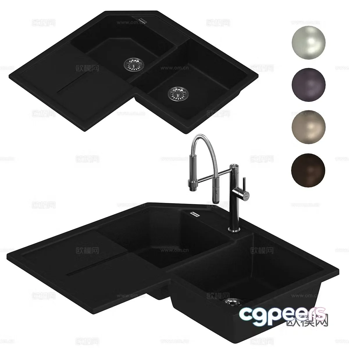Modern Blanco wash basin 3d model