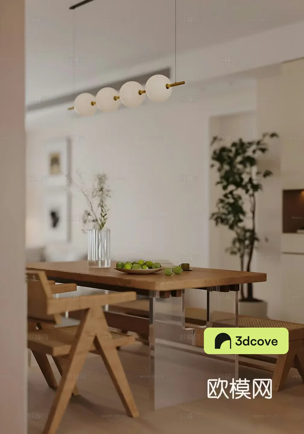 Modern living and dining room