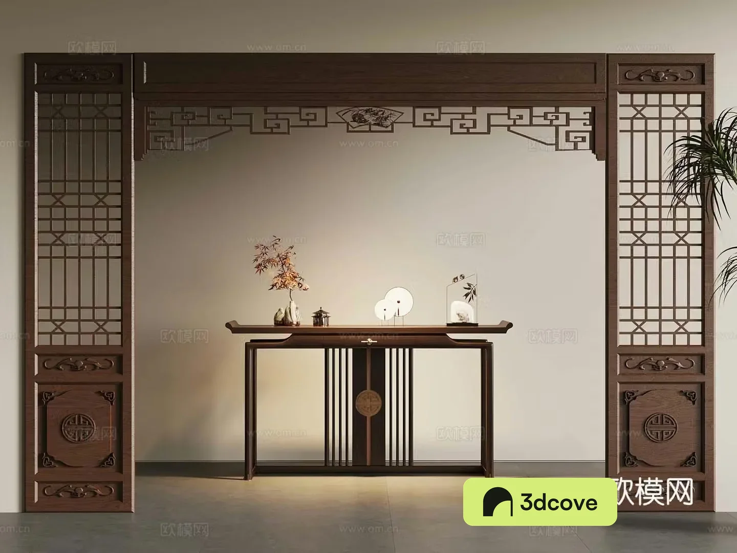New Chinese door cover doorway partition end viewing platform