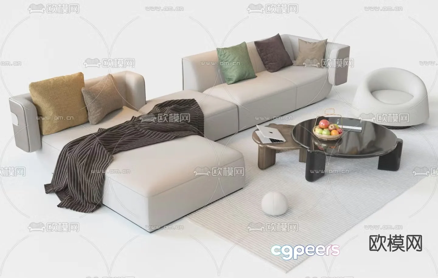 Italy Poliform corner sofa 3d model