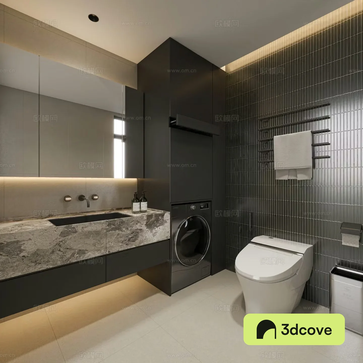 Italian bathroom black and white and gray bathroom