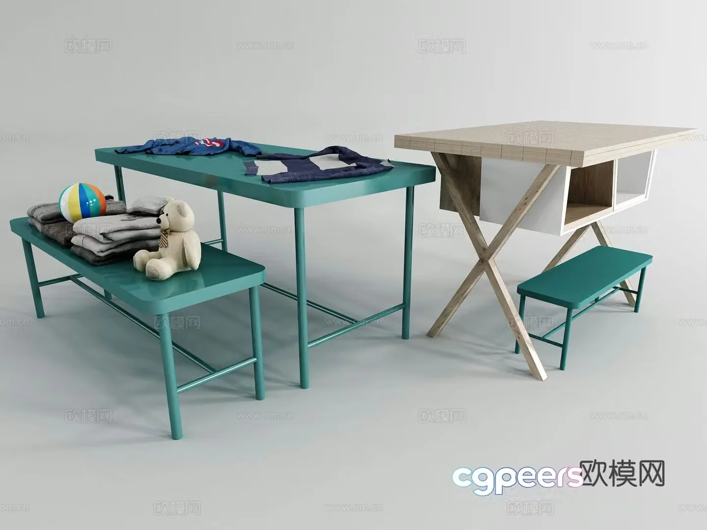 Modern island display stand 3d model