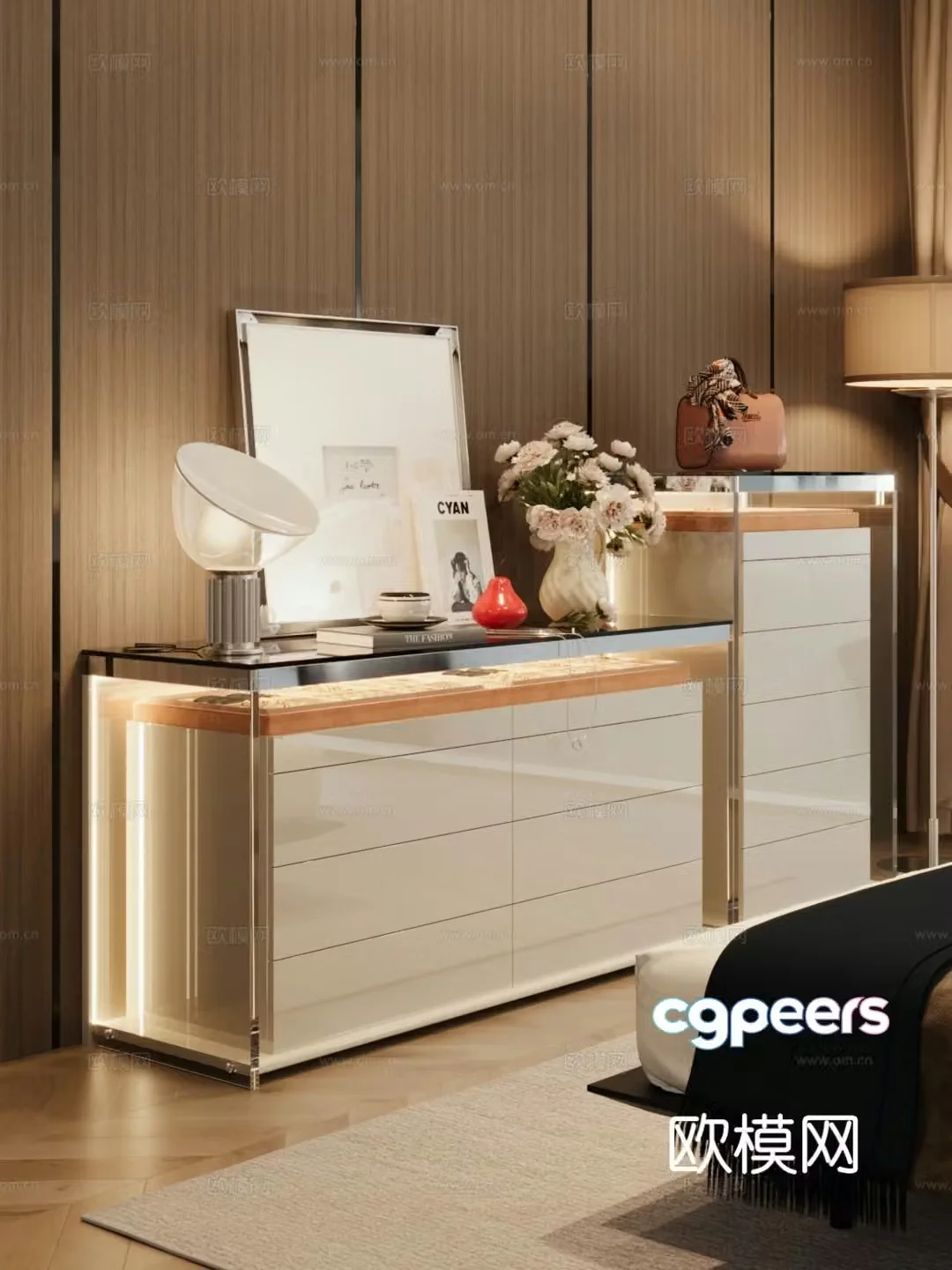 Modern storage cabinet jewelry box jewelry cabinet 3d model