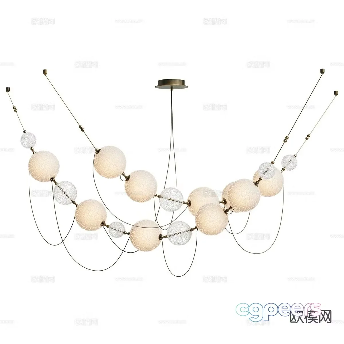 Modern beaded chandelier 3d model