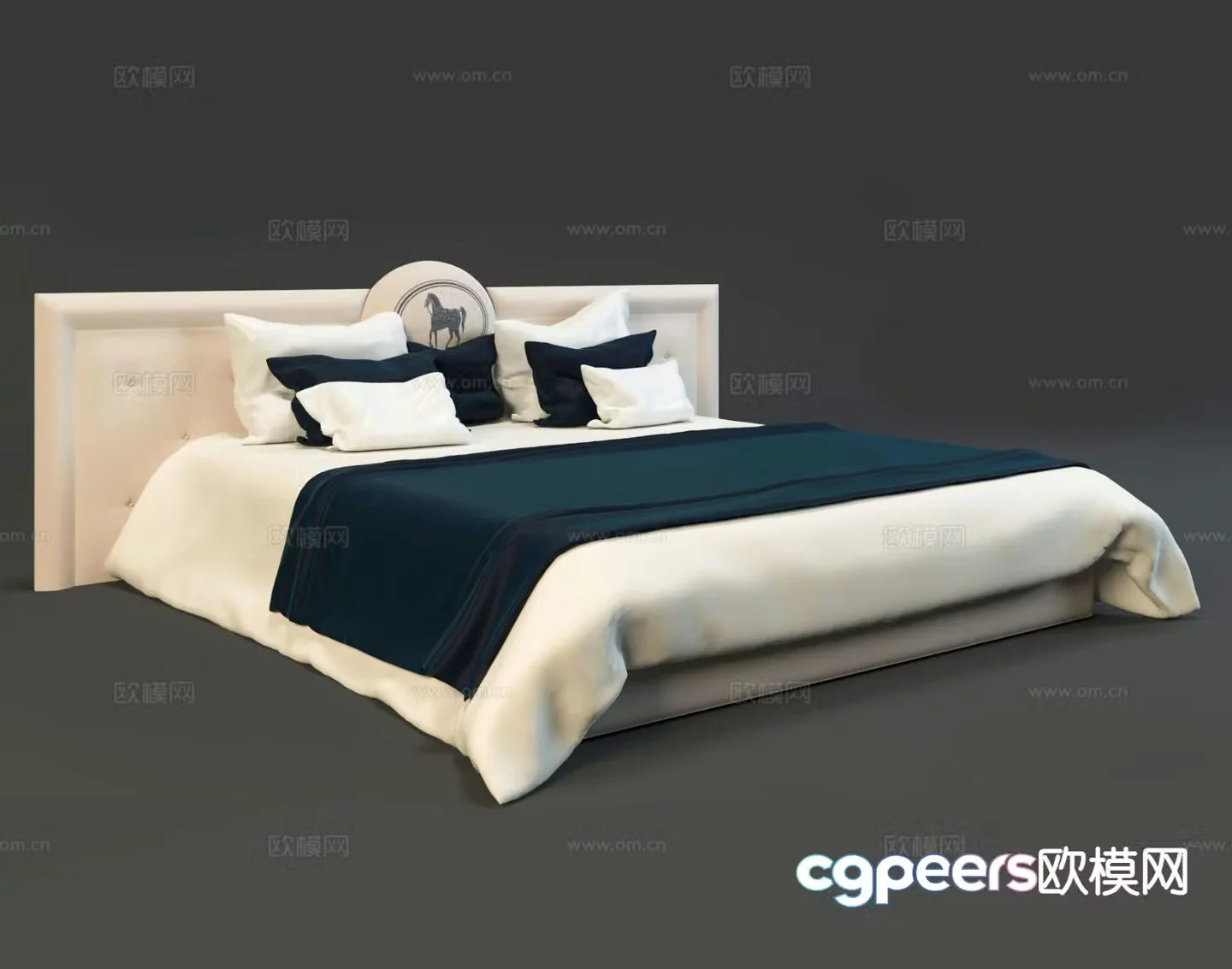 Modern double bed 3d model