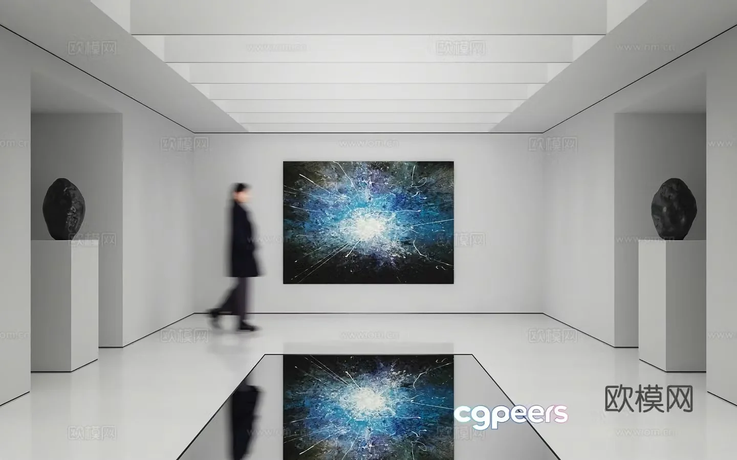 Modern abstract painting Decorative painting Art hanging painting 3d model