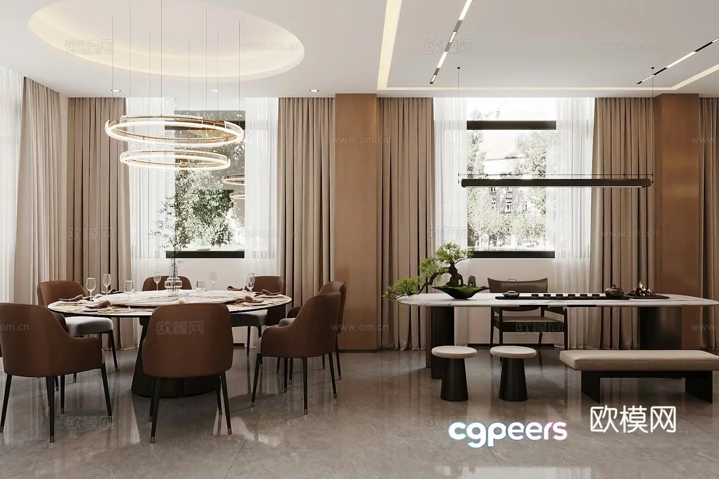 New Chinese-style private room large private room 3D model