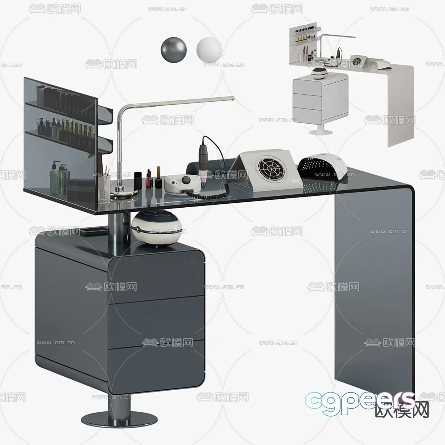 Mano modern manicure table manicure table 3d model