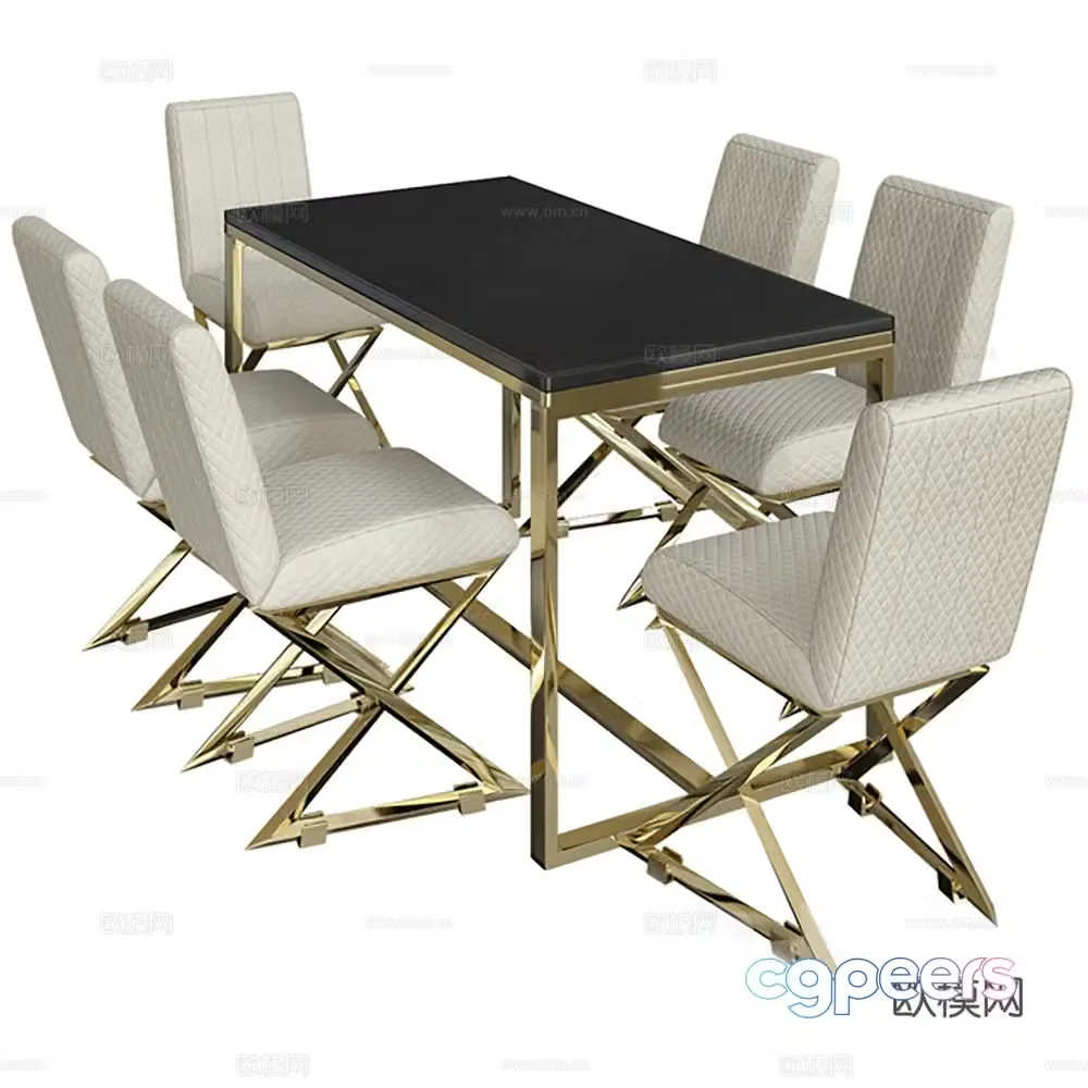 Table and chair combination Dining table and chair combination 3D model