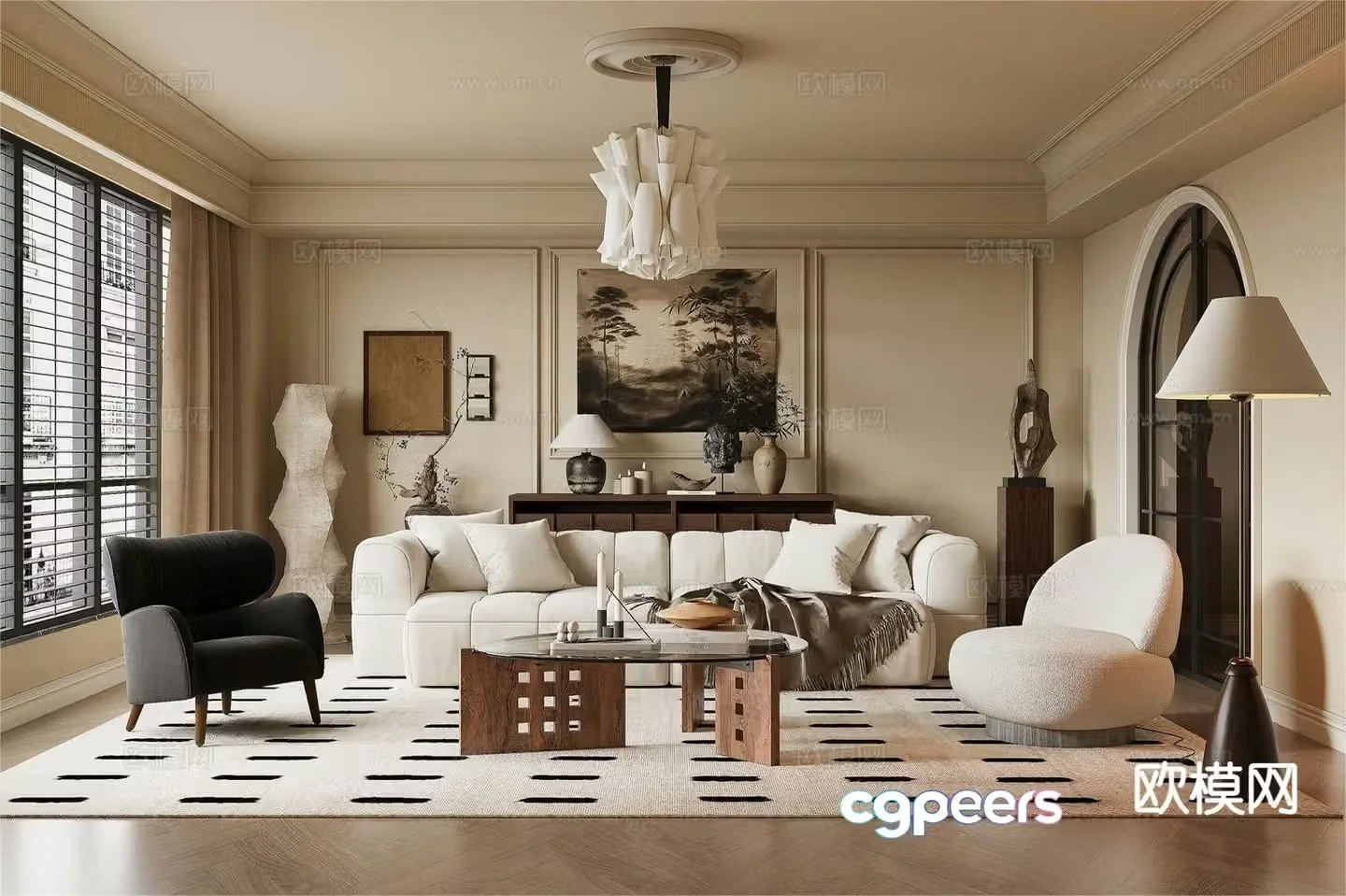 Medieval style living room 3D model