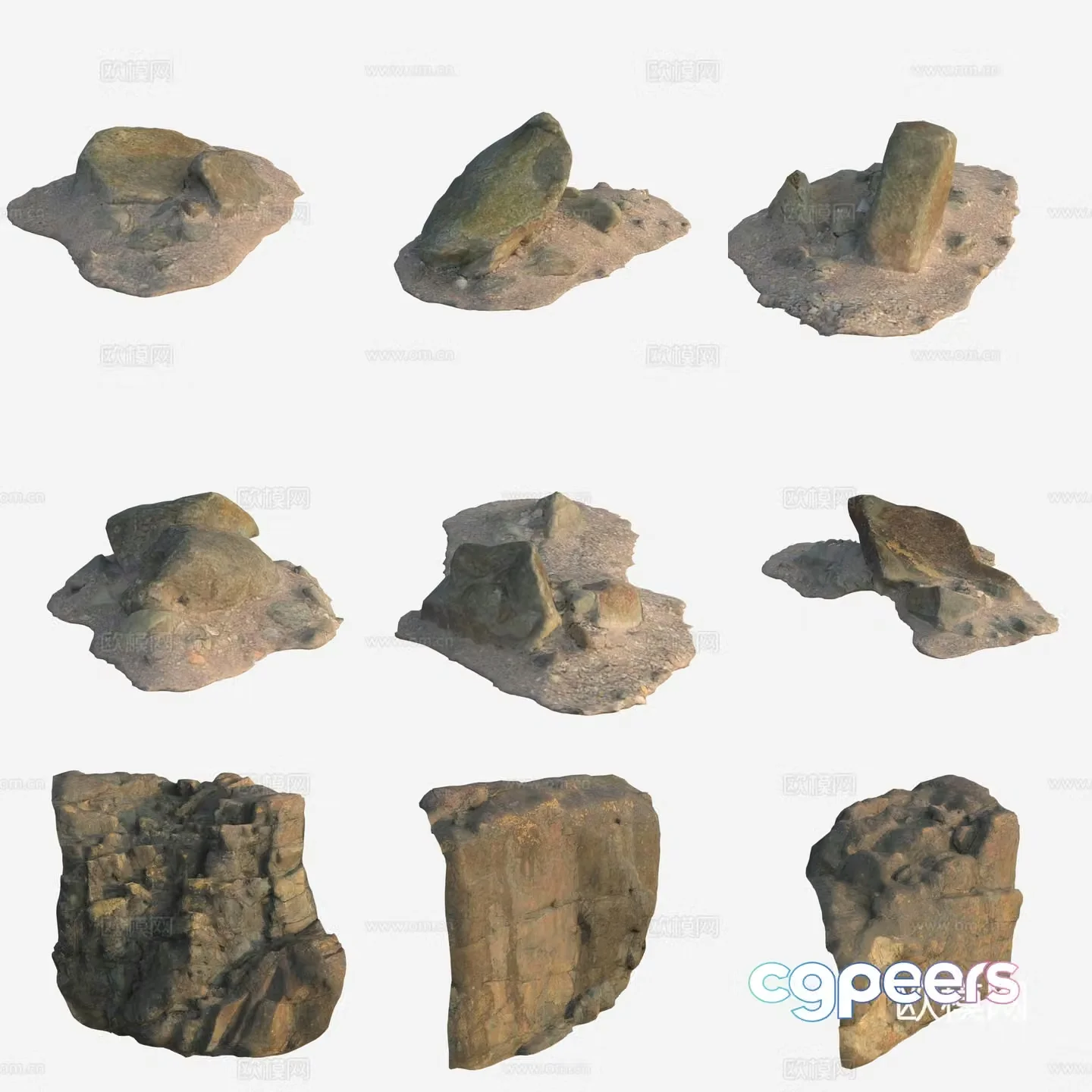Rock volcano stone pile 3d model