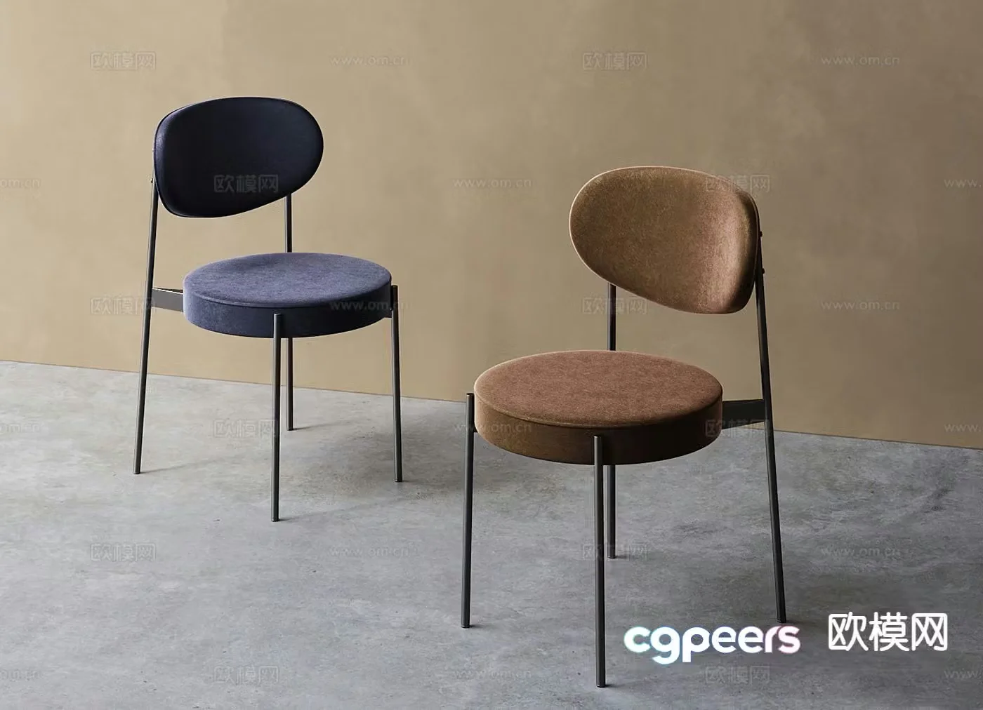 Modern chair single chair dining chair 3d model