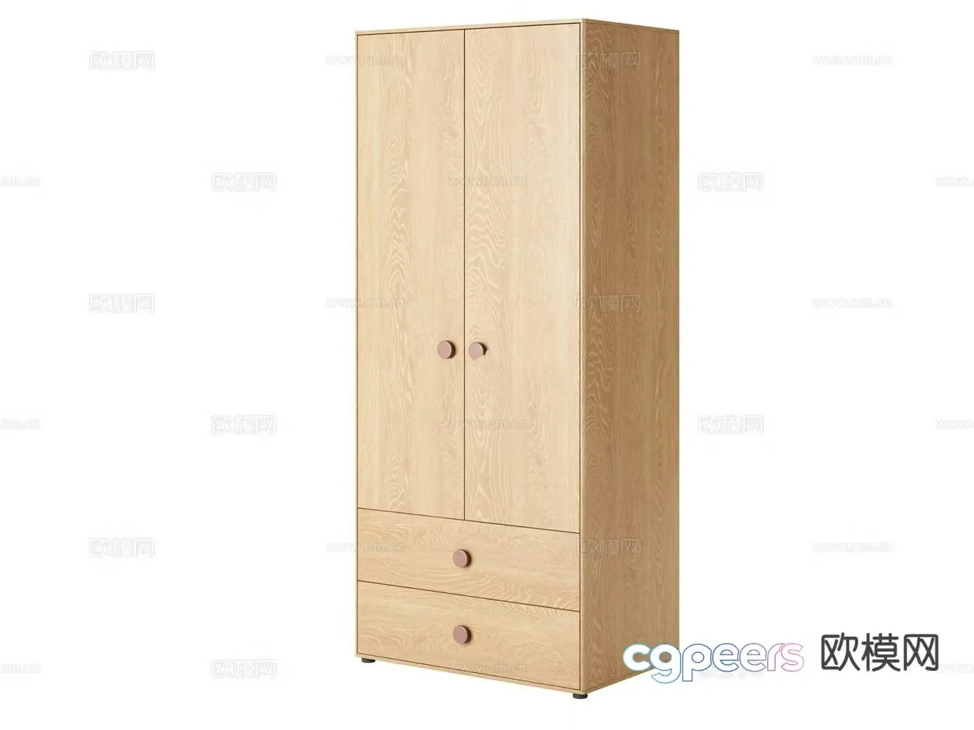 Simple swing door wardrobe 3d model