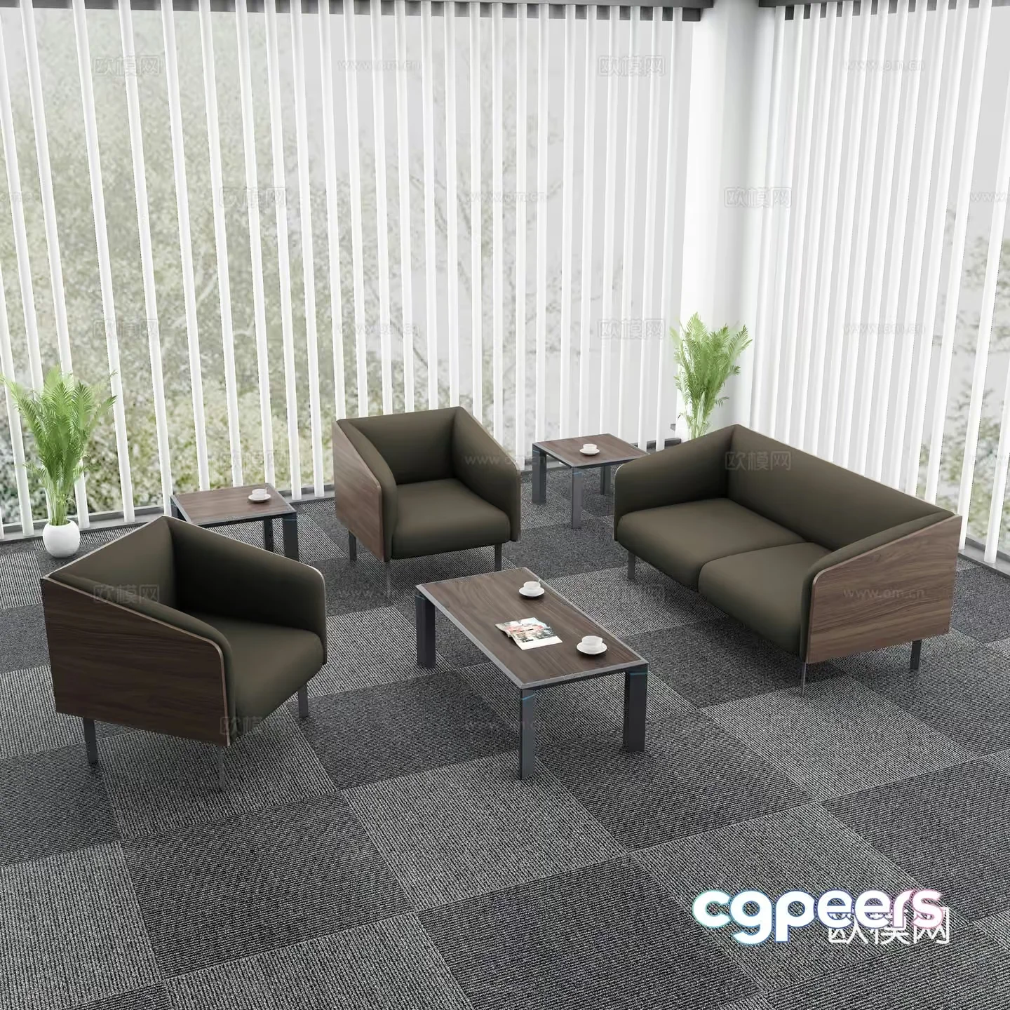 Modern Office Furniture 3D Model – 20099 – VRAY Render